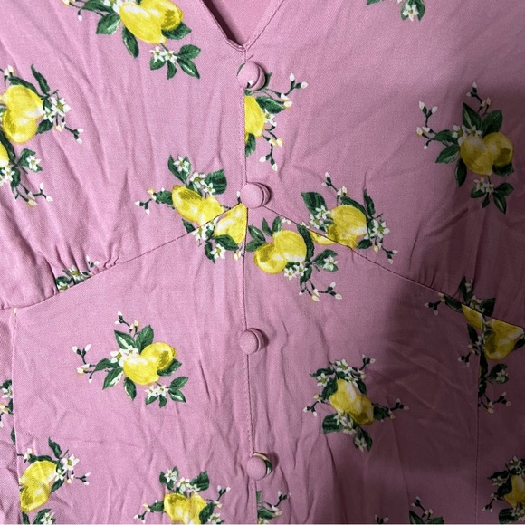 Torrid Lemon Midi Challis Button-Front Dress 2X Women’s Mauve GUC 12581651 - Picture 4 of 8